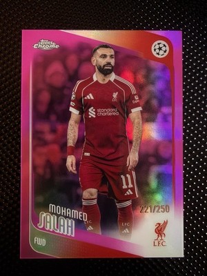 2025-2026 Topps Chrome MOHAMED SALAH Pink Refractor /250 Liverpool MINT