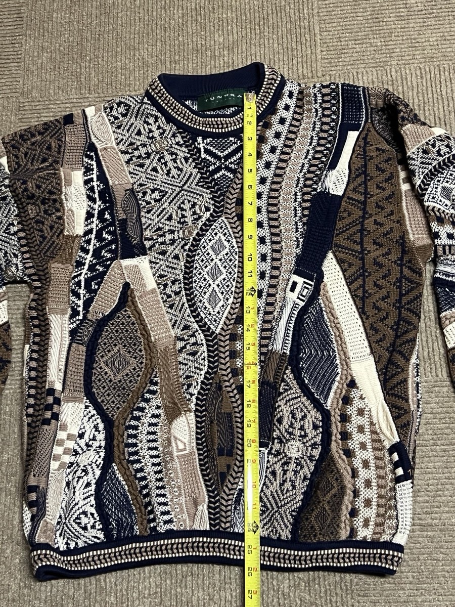 Vintage Tundra Canada 3D Knit Coogi Style Sweater Large L 90s