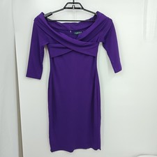Lauren by Ralph Lauren Purple Off Shoulder Bodycon Dress Size 4 Off Shoulder