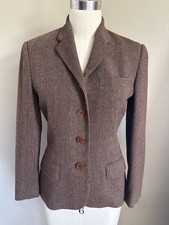 Vintage Ralph Lauren Blue Label Blazer Jacket Checkered Tweed Size 4
