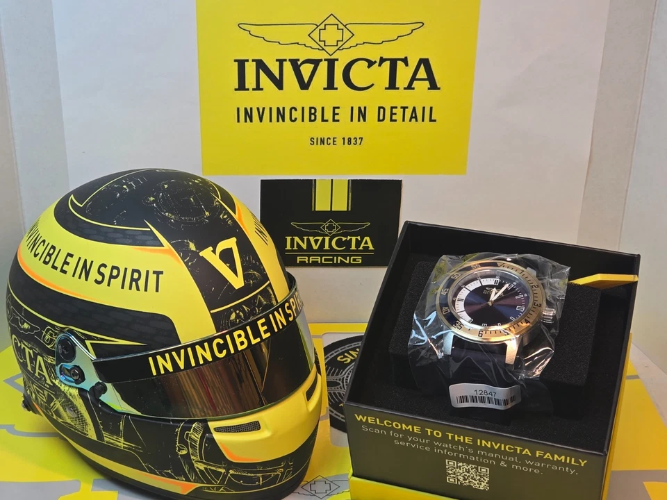 Invicta男士特别18K金盘银色蓝色表盘表带45毫米时尚手表 — 第 3/4 张图片