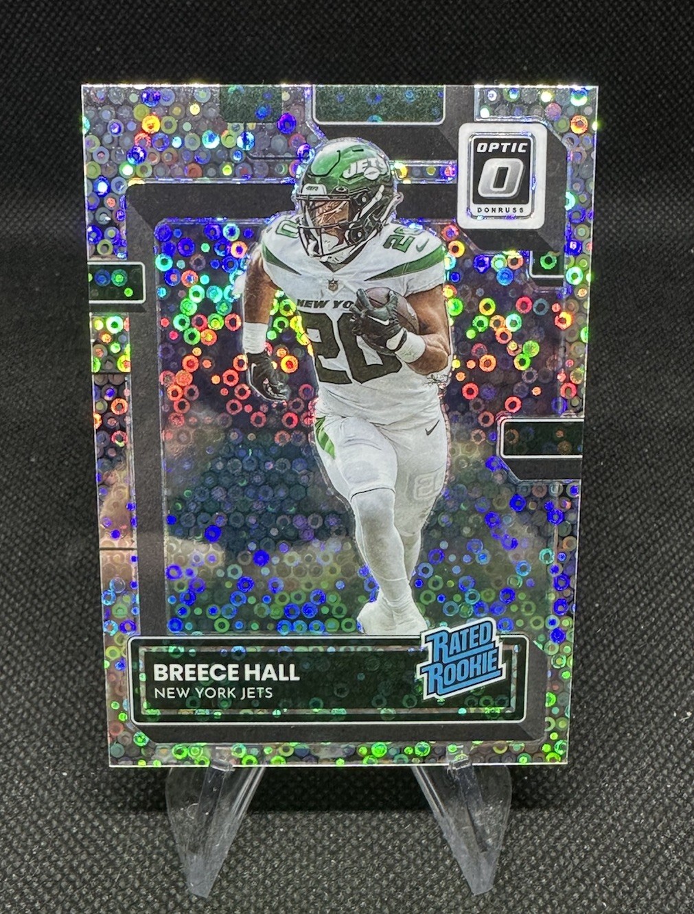 2022 Donruss Optic - Rated Rookie Breece Hall Silver Circles Prizm /125 #214