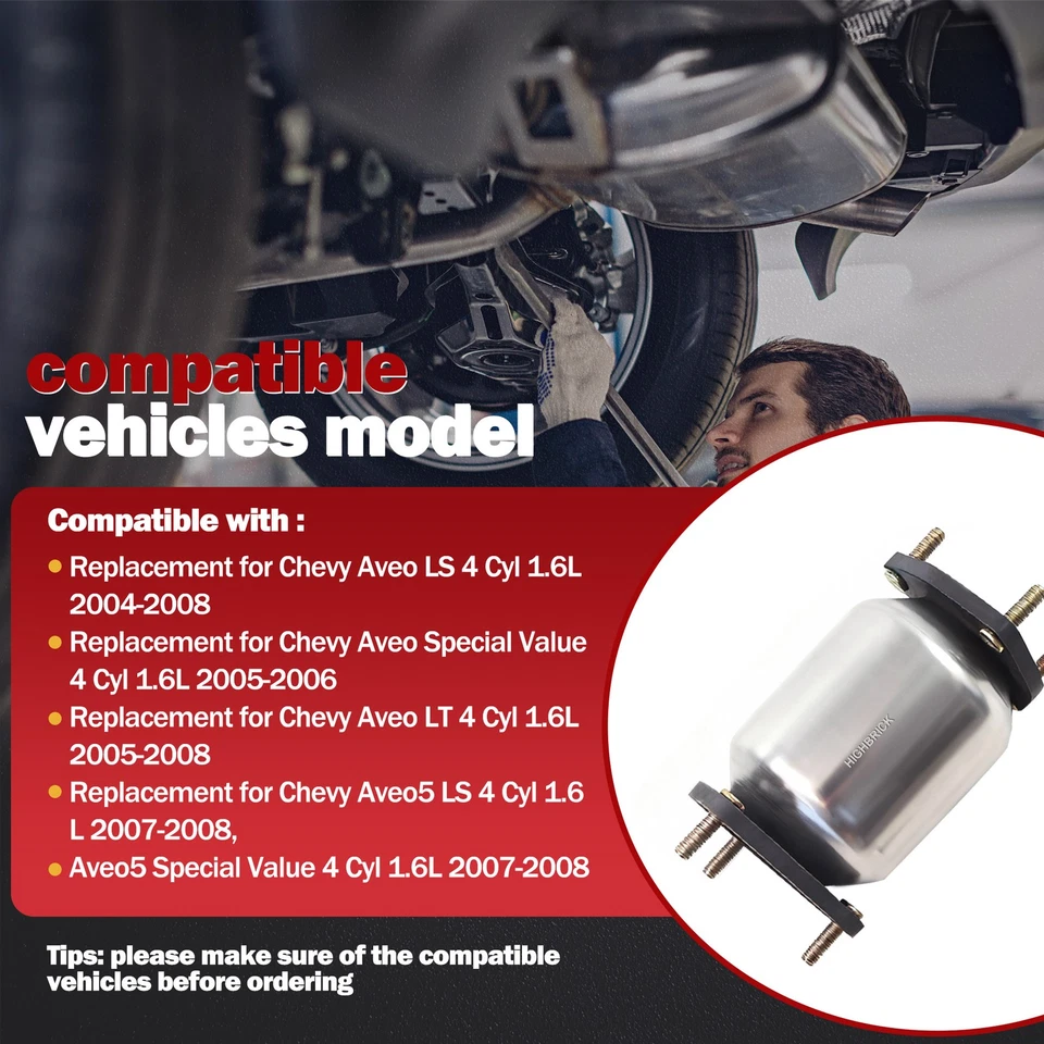Convertidor catalítico apto para Chevrolet Aveo/Aveo5 2004-2008 1,6 L - compatible con EPA Foto 2 de 4