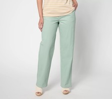 Denim  Co. Regular EasyWear Twill Full-Length Wide-Leg Pants Alpine Frost M New