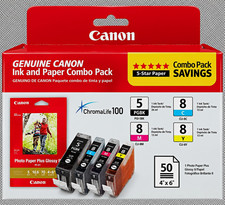 Canon Genuine Original Inkjet Cartridges PGI-5BK CLI-8 BK C M Y Set Pixma