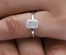 2 Ct Radiant Cut Diamond GIA Authentic Engagement Ring 14K Y/W Gold Lab Grown