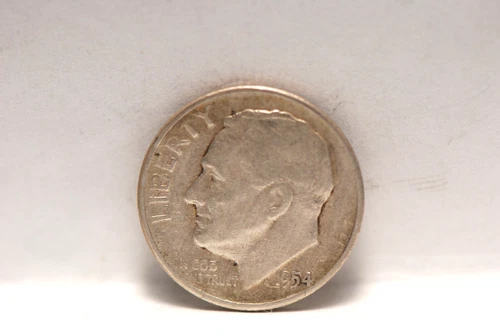 USA, 1954-P Roosevelt Dime, KM195, silver, .0723oz., Fine, scratch, NR, 2-3