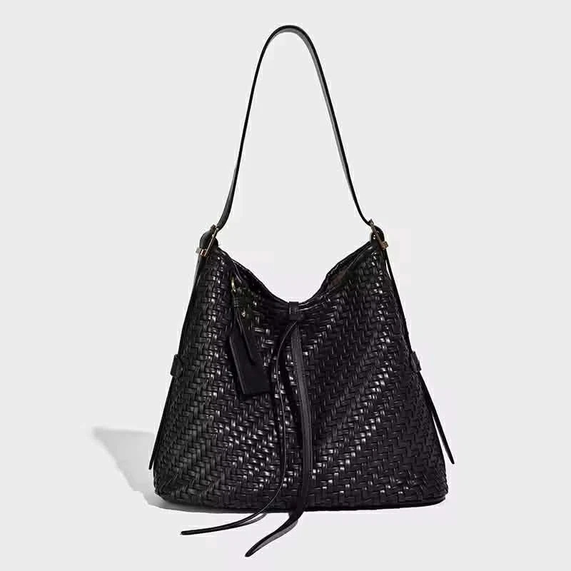 Woven Black Leather Bag | eBay display picture 1