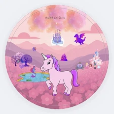 Unicorn With Fairytale Backdrop Sticker. Includes Drawing From My Daughter.
