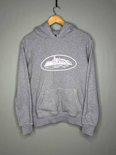 Corteiz Alcatraz CRTZ Hoodie Pullover Big Logo Gray Streetwear Mens Size M