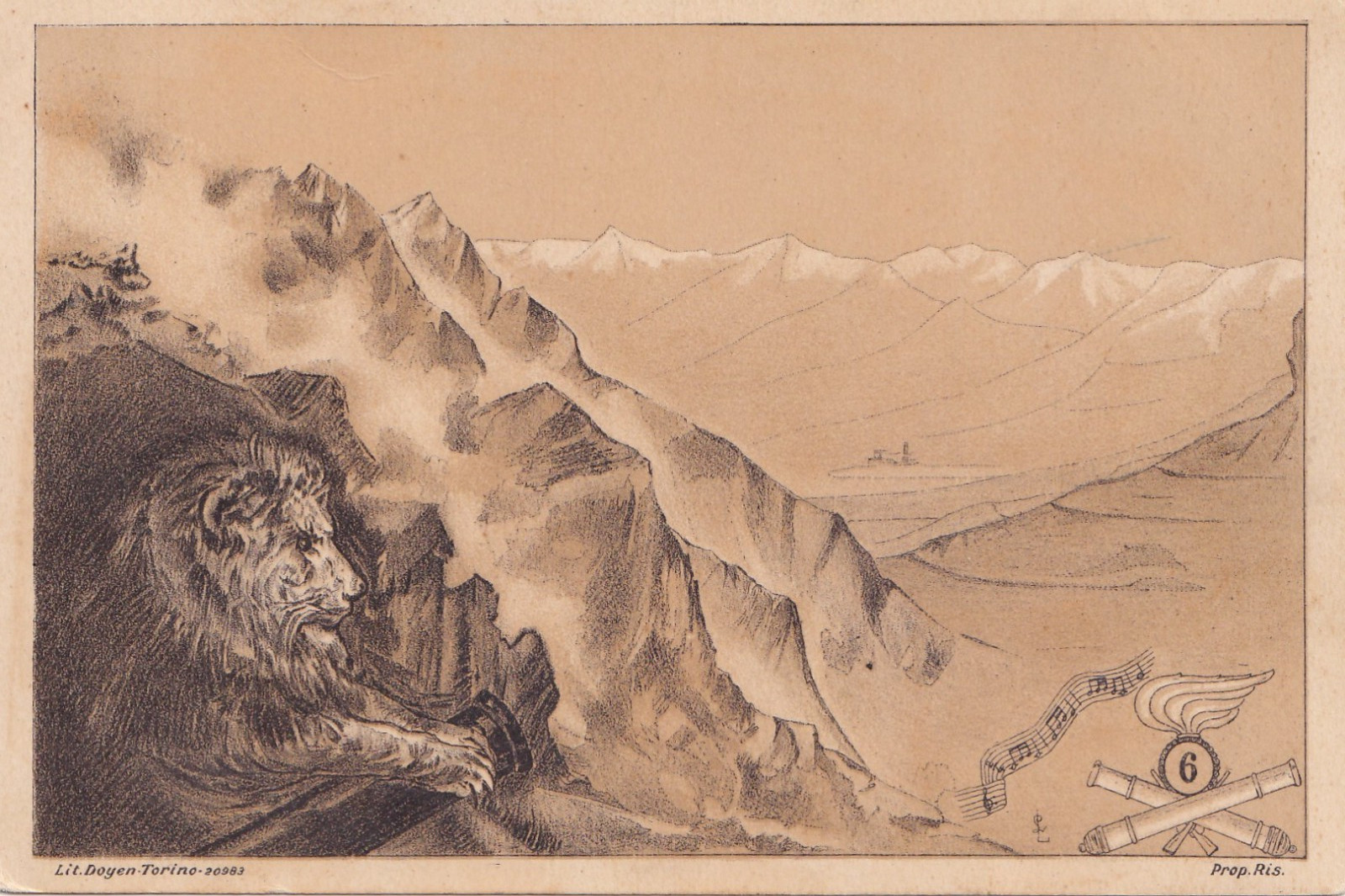 CARTOLINA MILITARE ,6° REGGIMENTO ARTIGLIERIA DA FORTEZZA non viaggiata