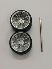 Jada Toys 1:24 Scale Front Only 8 Spoke Chrome Replacement Wheels Tires  Axle