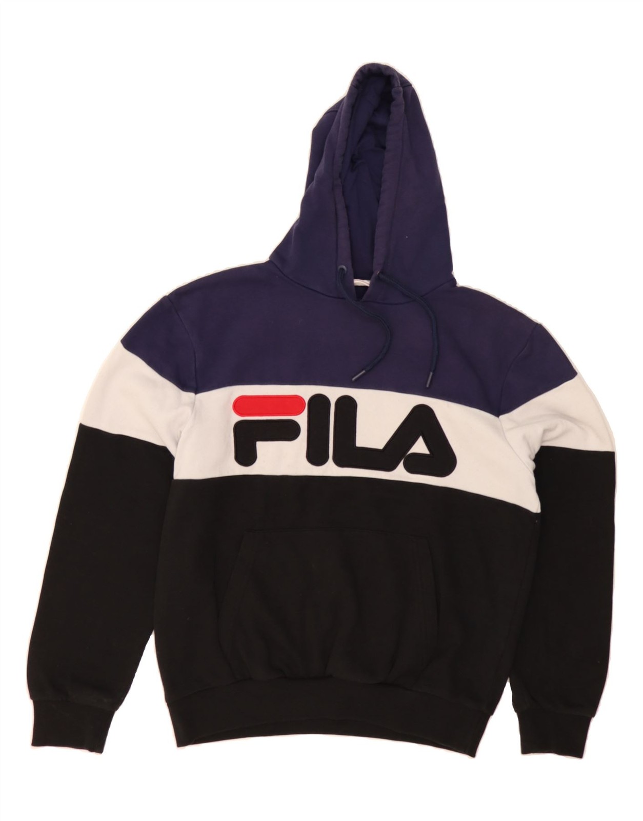 FILA Maglione Uomo Grafico con Cappuccio Piccolo Blu Navy Colorblock Cotone DA41