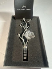 Michael Aram White Orchid Wine Stopper In Box With Brochure & Care Card