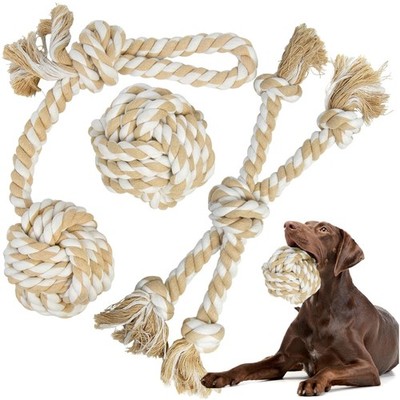 Tough Chew Toys for Large/Medium Dogs - Natural Cotton Ropes