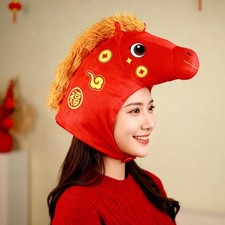 Plush Horse Hat DIY Animal Stuffed Cap for Cosplay Masquerade Role Play