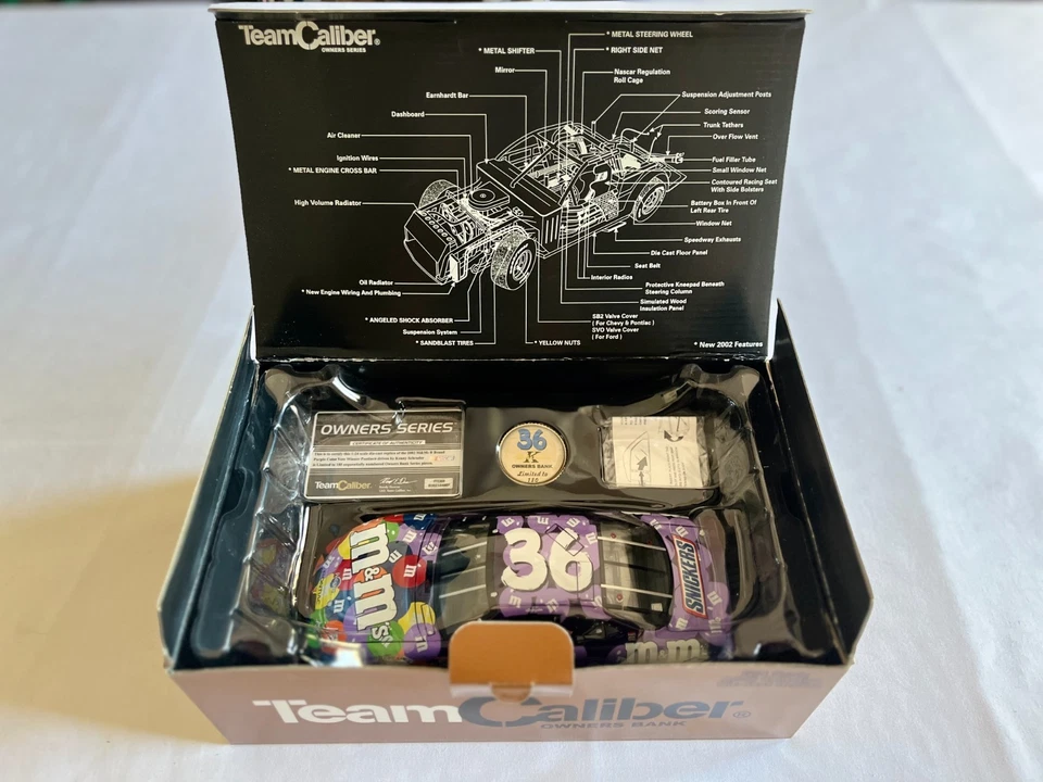 Team Caliber #36 Kenny Schrader M&Ms Brand Purple Color Vote Winner 2002 1/24 - Image 3 of 4