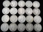 20 US BARBER HALF DOLLARS COLLECTION ROLL $10 FACE 90% SILVER COINS NO RESERVE