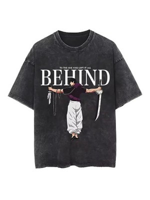 Touji Fushiguro T-shirt, Date Caesar Anime Men's Retro Washed Oversized Cotton