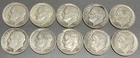 10 SILVER Roosevelt Dimes ~ 1956 1956-D Philadelphia & Denver Mints $1.00 FACE