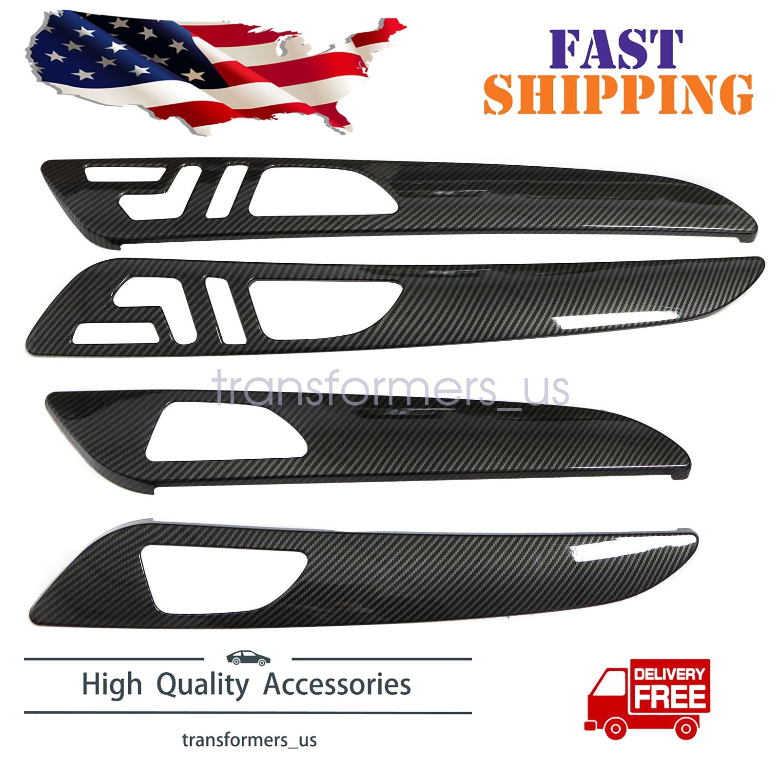 Carbon Fiber Interior Door Panel Cover Trim 13-19 For Benz GLE GLS W166 X166
