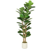 KüNstlicher Geigenfeigenbaum 150 Cm Kunstpflanze Mit 71 BläTtern Massivholzstamm