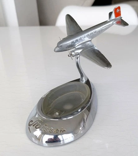 Antique Swissair DC-3 Airplane Ashtray Official Year 1937