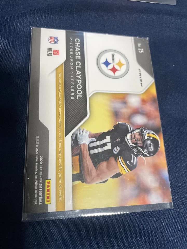 2020 Panini Prizm Rookie Gear Chase Claypool #25 (MEM, RC) - Image 3 of 4