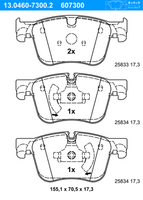 Ate BremsbeläGe Vorne (13.0460-7300.2) FüR Peugeot 308 Ii CitroëN C4 Grand