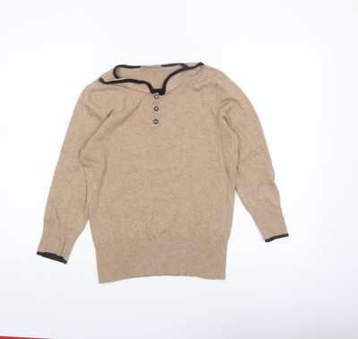 Henley-Pullover Damen UK-Größe 10 Wallis beige