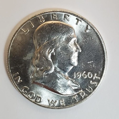 1960 D Franklin Half Dollar 90% SILVER 'Beautiful' ***Exact Coin*** #00-60 'UNC'