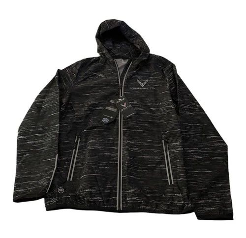 Chevrolet Corvette Men's Black Hooded Full Zip Jacket NWT Size Medium Free Ship - product listing photo