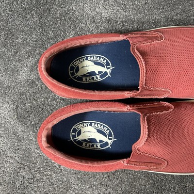 Tommy Bahama Relax Mens Size 10.5 Red Perforated Slip On  display picture 1