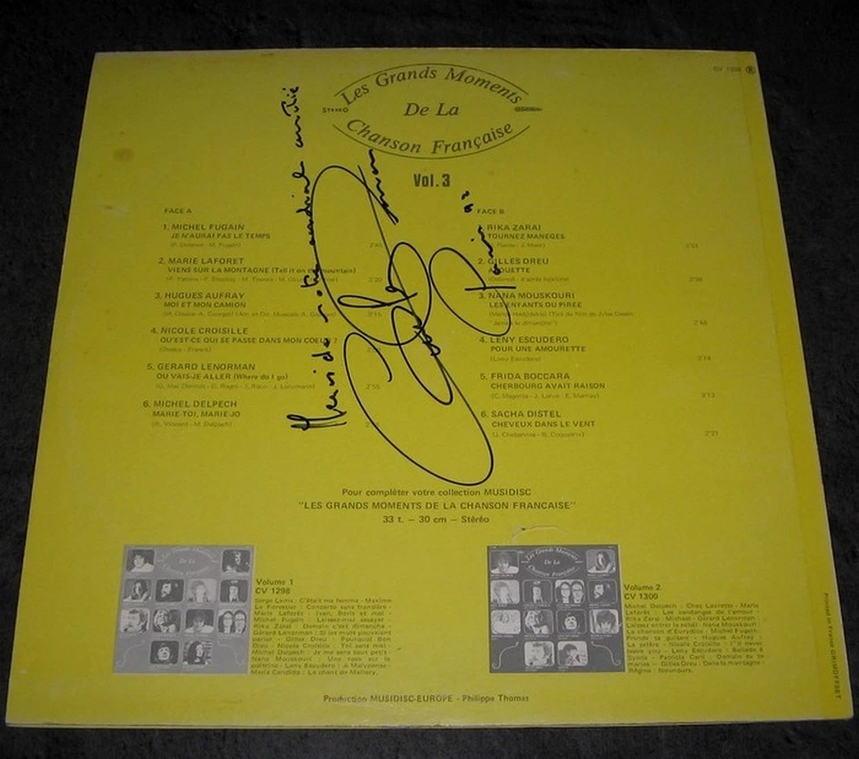 disque vinyle 33T variété française avec nombreux autographes-  70's - TBE+ - Photo 2/4