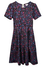 LuLaRoe Colorful Zip Fit & Flare Dress Colorful Nature Pattern Classic City