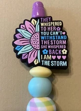 "I am the storm," Hand crafted  beaded pens and keychains-inspirational
