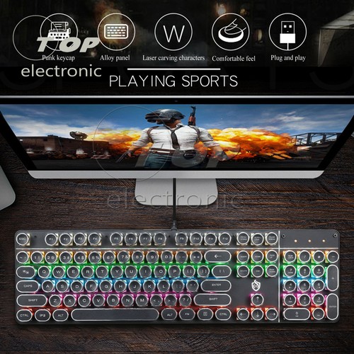 Keyboard Mechanical Gaming 104 Keys Backlit Wired Usb RGB With Led Backlight Key - Picture 5 of 10