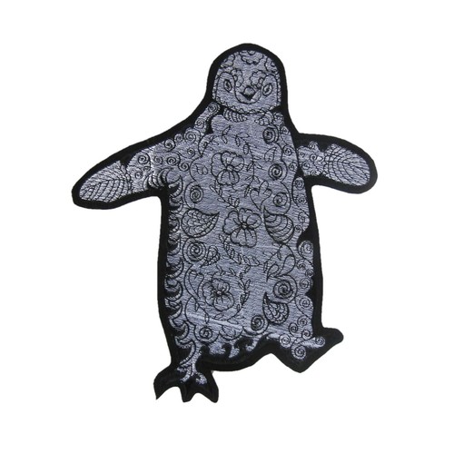 Pinguin Bügelbild Aufnäher Patch bestickt schwarz-weiß Motiv 30 cm x 26 cm P305