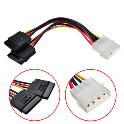 4 Pin IDE Molex auf Dual 15 Pin Sata Netzteil Kabel Y Splitter Festplatte Kabel