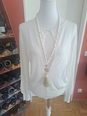 Top Neu Escada Strickjacke Jacke Gr 40 Creme Weiß NP 380   Sommerjacke