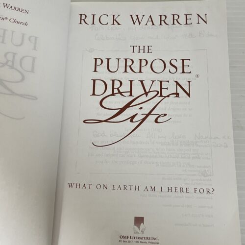The Purpose Driven Life By Rick Warren Paperback Book Self-Help Religion 2002 - Bild 3 von 13
