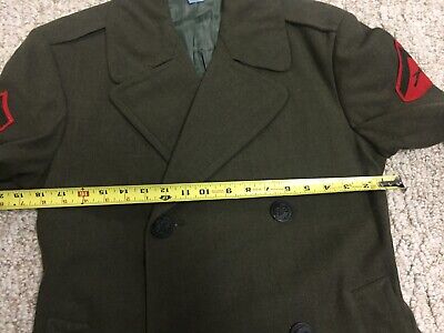 1960-70's VTG US Marine Corps Green MC Wool Trench Coat USMC 1960-70's VTG US Marine Corps Green MC Wool Trench Coat USMC