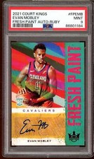 Evan Mobley Rookie 2021-22 Court King Fresh Paint Auto Ruby (pop 2) #fpemb PSA 9
