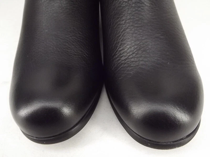 Nuevo Zapato Bota ROS HOMMERSON Mujer Cuero Negro Media Pantorrilla Lateral Plano Cremallera Foto 3 de 4