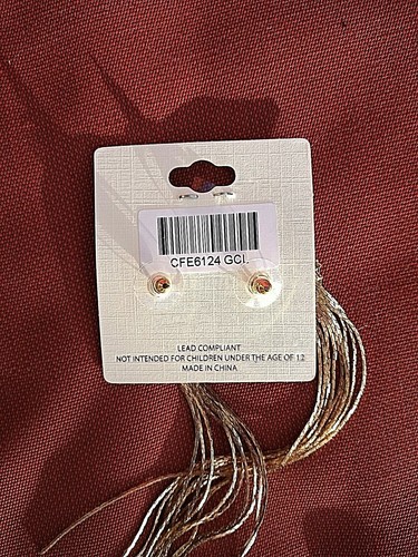 Mia Collection Goldtone Drop Dangle Earrings with Rhinestones. New With Tags * - Picture 3 of 3