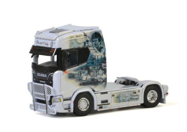 自動車 WSI 01-2129 SCANIA 1/50 Scania XT 6x4 with Noteboom Low Loader - Doosan - IMC 1:50 Scale