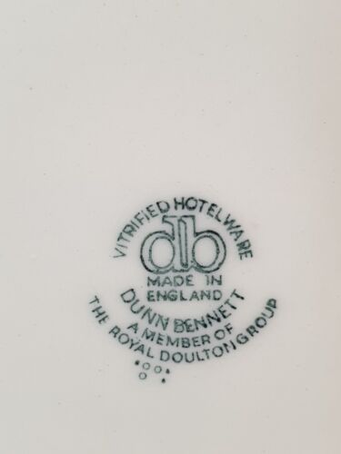 Platos de cena Dunn Bennett x 2 artículos de hotel colección Royal Doulton vitrificados 1980 - Imagen 6 de 10