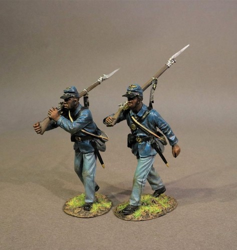 54MASS-05 - 2 Infantry Advancing, 54th Mass - American Civil War - John Jenkins