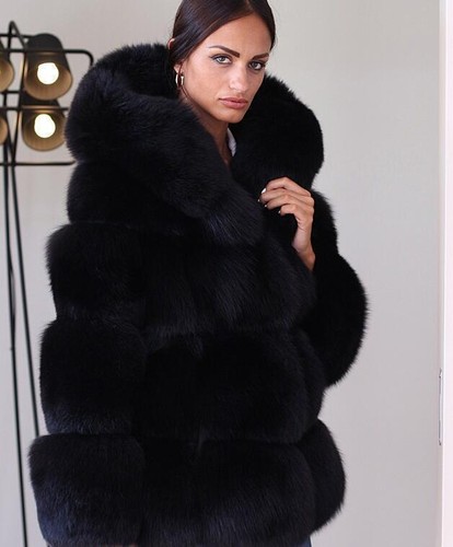 Occident Fox Fur Coat Hooded Fur Short 