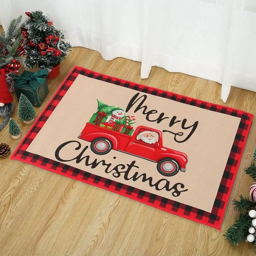 Christmas Door Mat Santa Claus Outdoor Carpet Marry Christmas Decorations - Picture 2 of 4